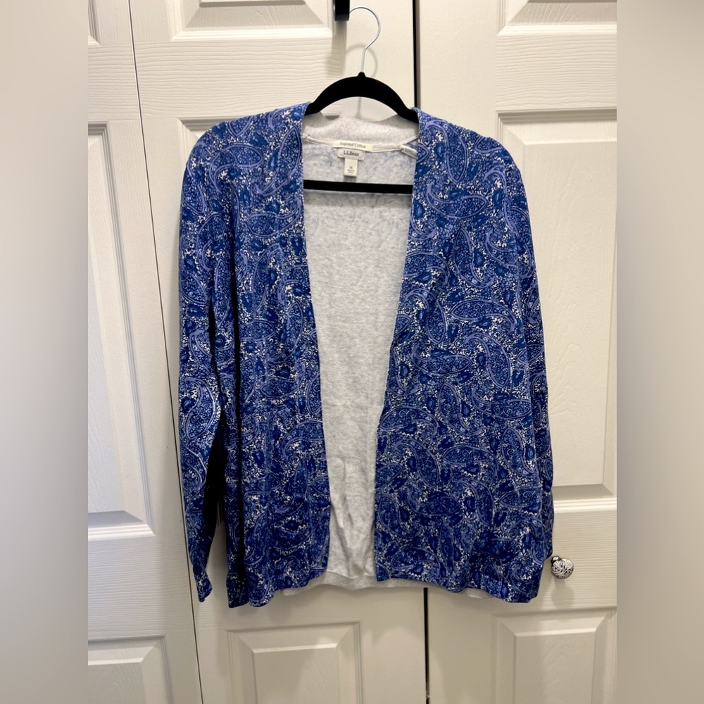 LL Bean Paisley Cardigan